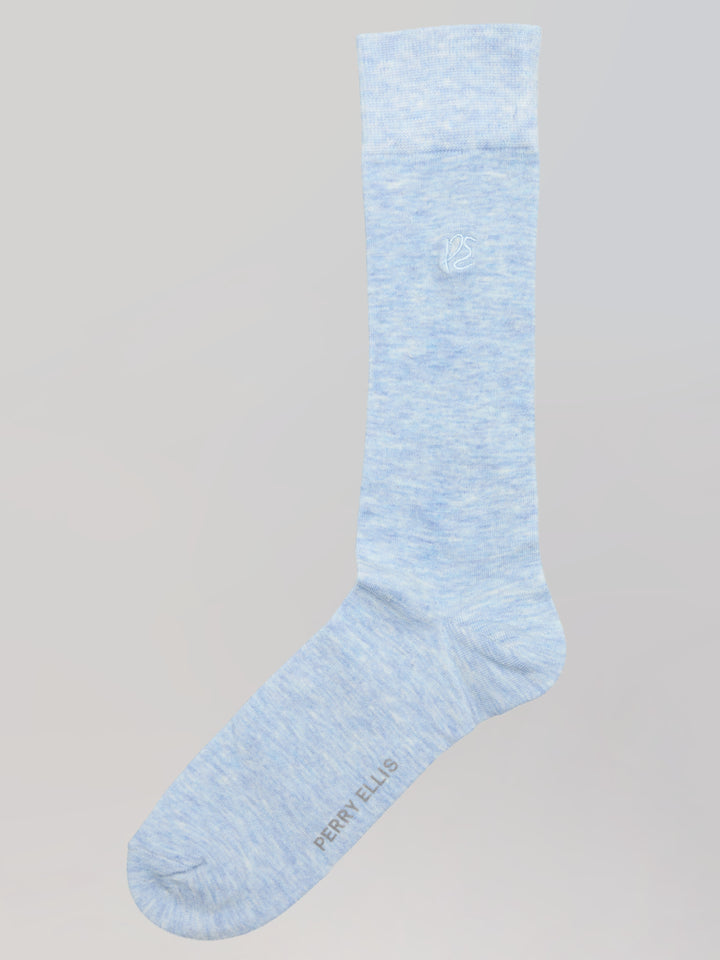 Heathered Patterned Blend Socks (Mild Blue) 