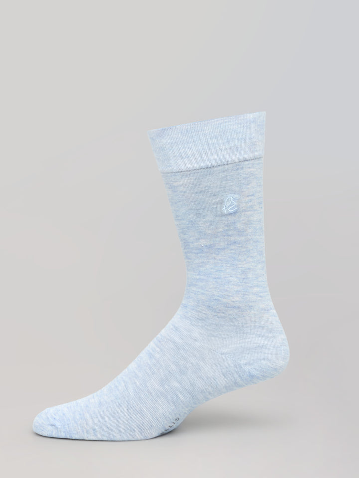 Heathered Patterned Blend Socks (Mild Blue) 