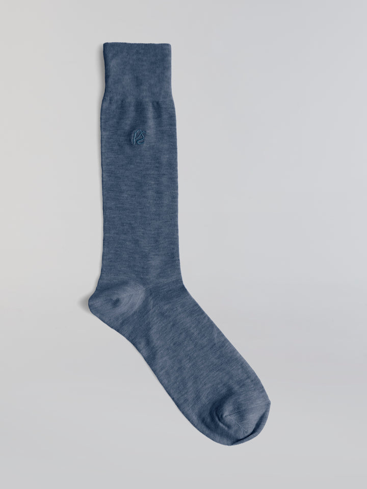 Heathered Patterned Blend Socks (New Blue) 