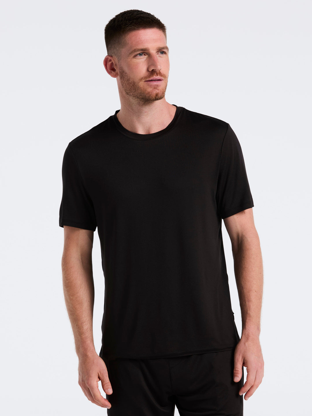 Short Sleeve Jersey Crew Neck Sleep Top (Black Beauty) 