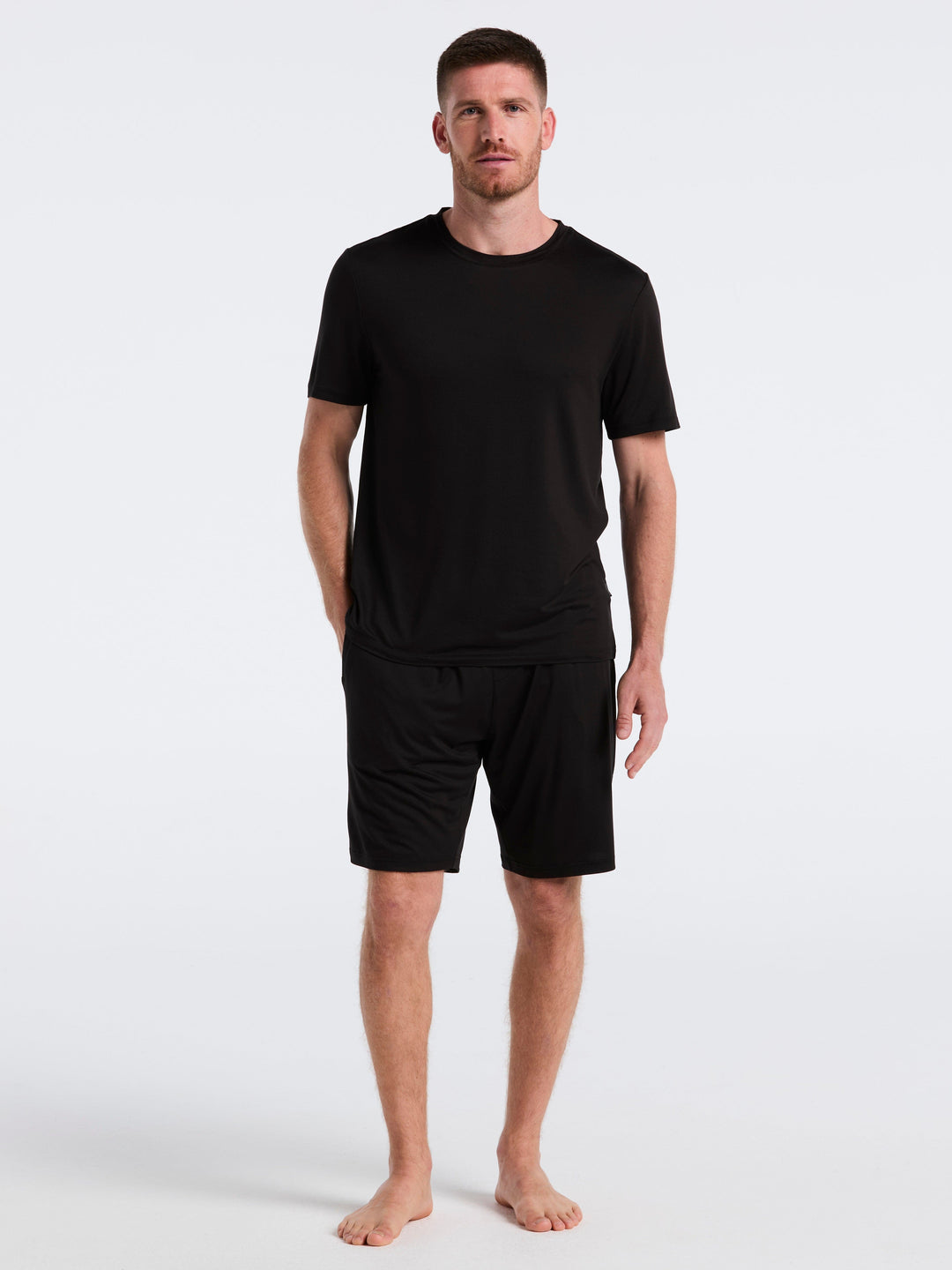 Short Sleeve Jersey Crew Neck Sleep Top (Black Beauty) 