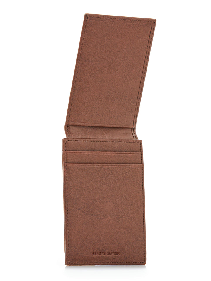 Leather Magnetic Wallet (Brn) 