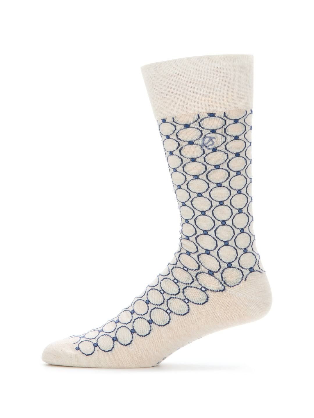 Men's Medallion Pattern Socks (Cream Heather) 