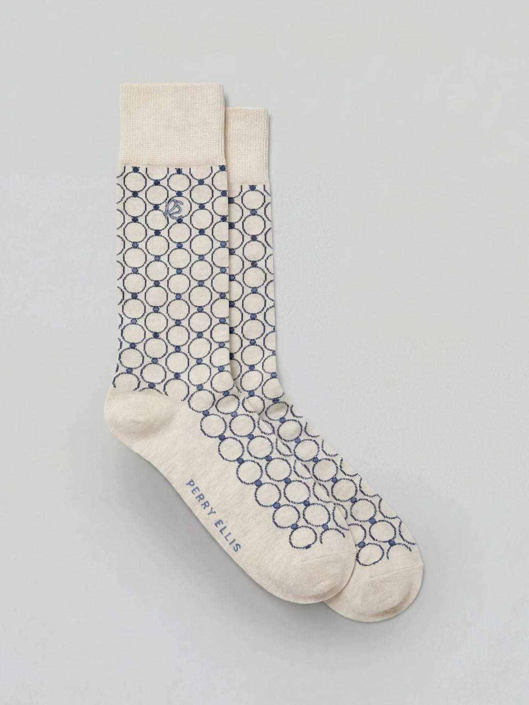 Men's Medallion Pattern Socks (Cream Heather) 