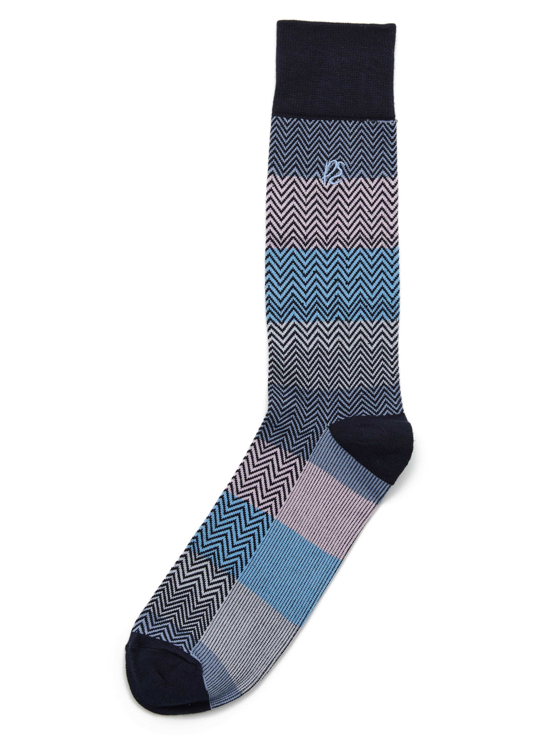 Multi Colored Herringbone Logo Sock (Navy) 