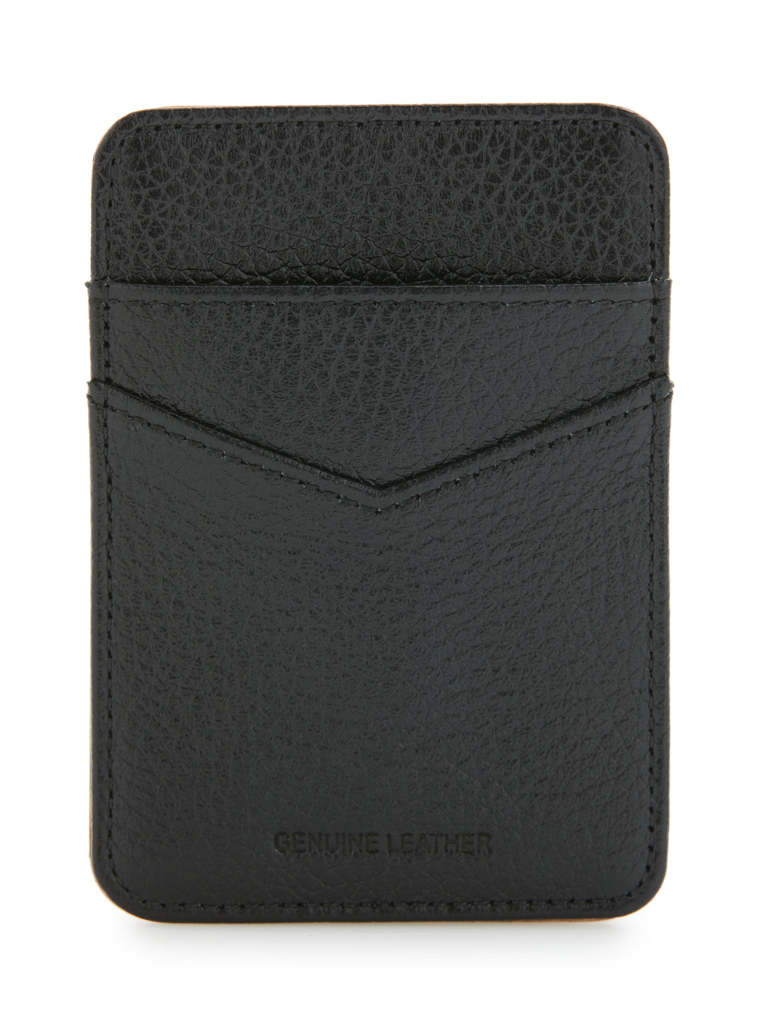 Pebble Leather Phone Card Holder (Blk) 