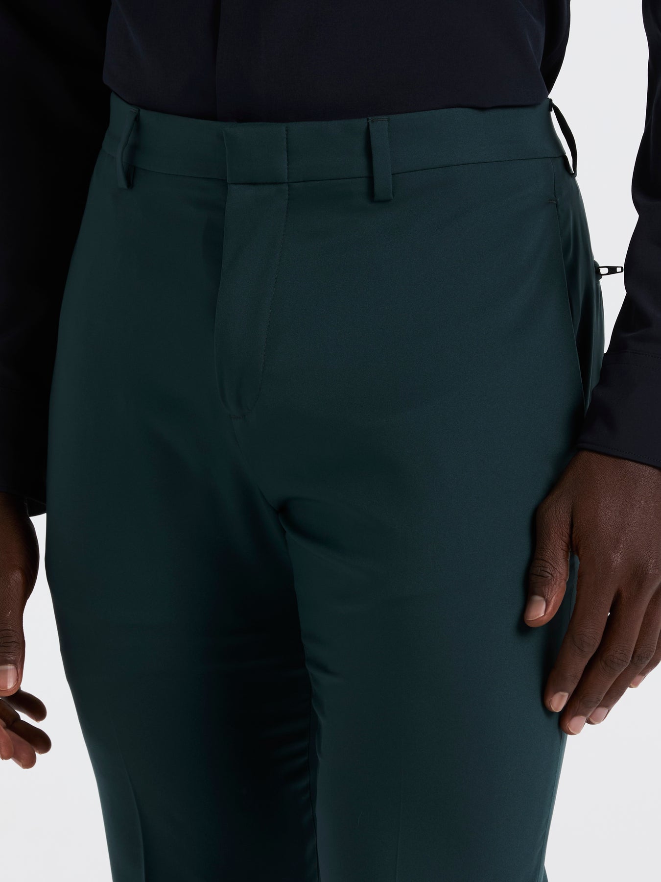 slim fit tech portfolio dress pant Perry Ellis Men's Slim Fit Tech Suit Pants in Black, Size 30, Elastane/Polyester