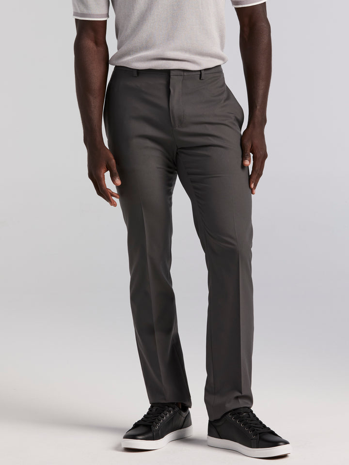 Slim Fit Solid Flat Front Pant (Asphalt) 