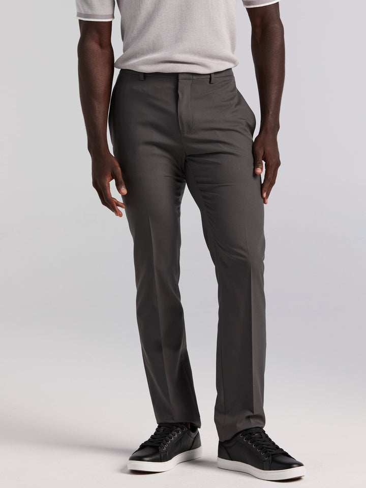 Slim Fit Solid Flat Front Pant (Asphalt) 