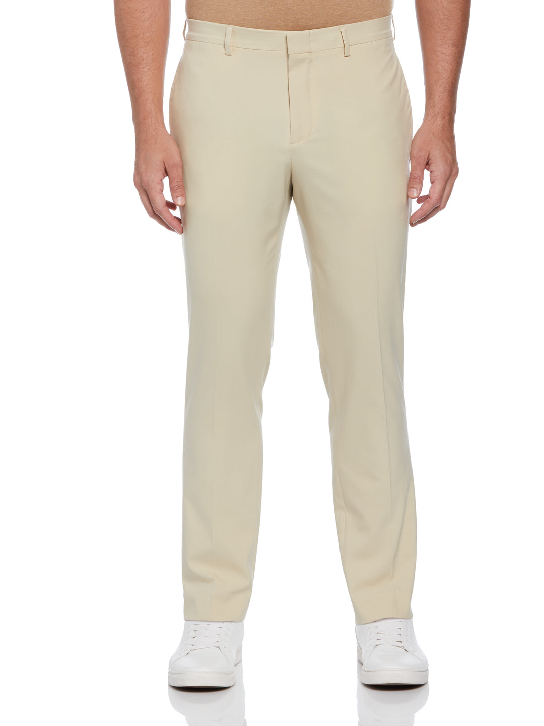 Slim Fit Solid Flat Front Pant (Gravel) 