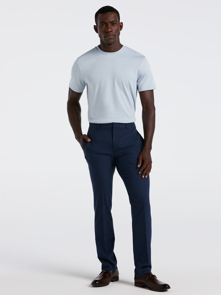 Slim Fit Solid Flat Front Pant (Ink) 