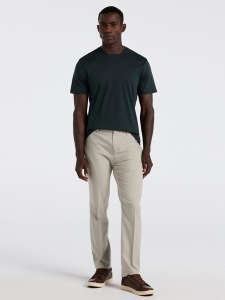 Perry Ellis Portfolio Men's Slim Fit Solid Flat Front Pants in Black, Size 34, 100% Polyester