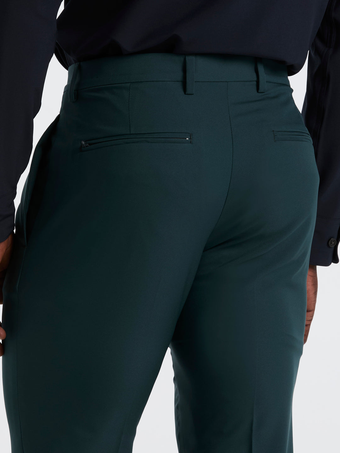 Slim Fit Solid Flat Front Pant (Magical Forest) 
