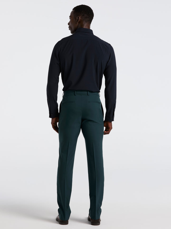 Slim Fit Solid Flat Front Pant (Magical Forest) 