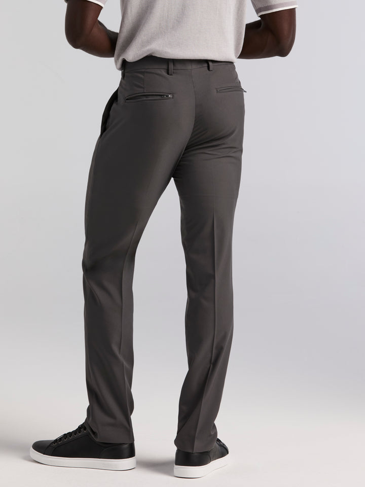Slim Fit Solid Flat Front Pant (Asphalt) 