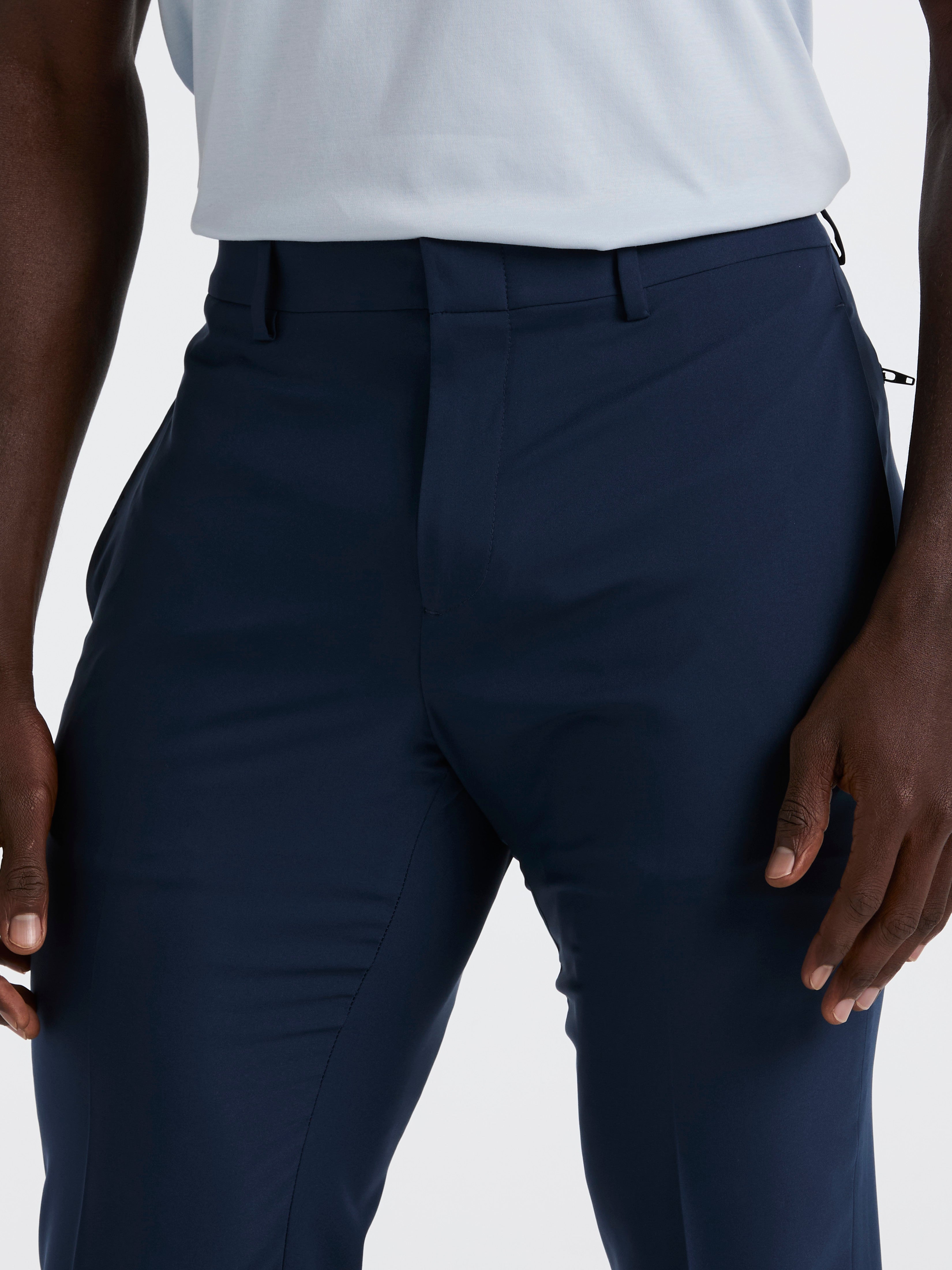 Slim Fit Solid Flat Front Pant – Perry Ellis