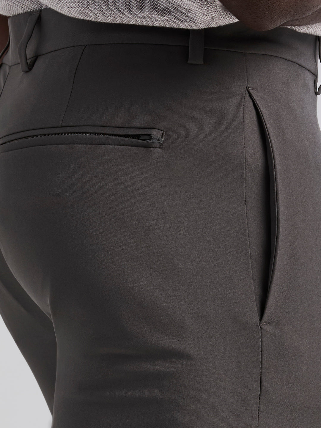 Slim Fit Solid Flat Front Pant (Asphalt) 