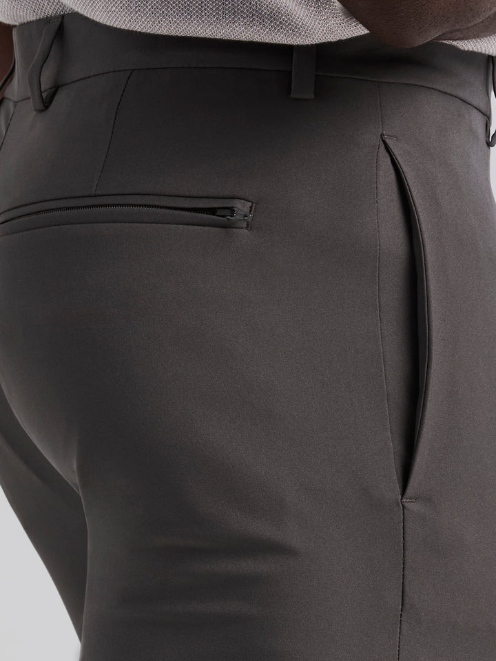 Slim Fit Solid Flat Front Pant (Asphalt) 