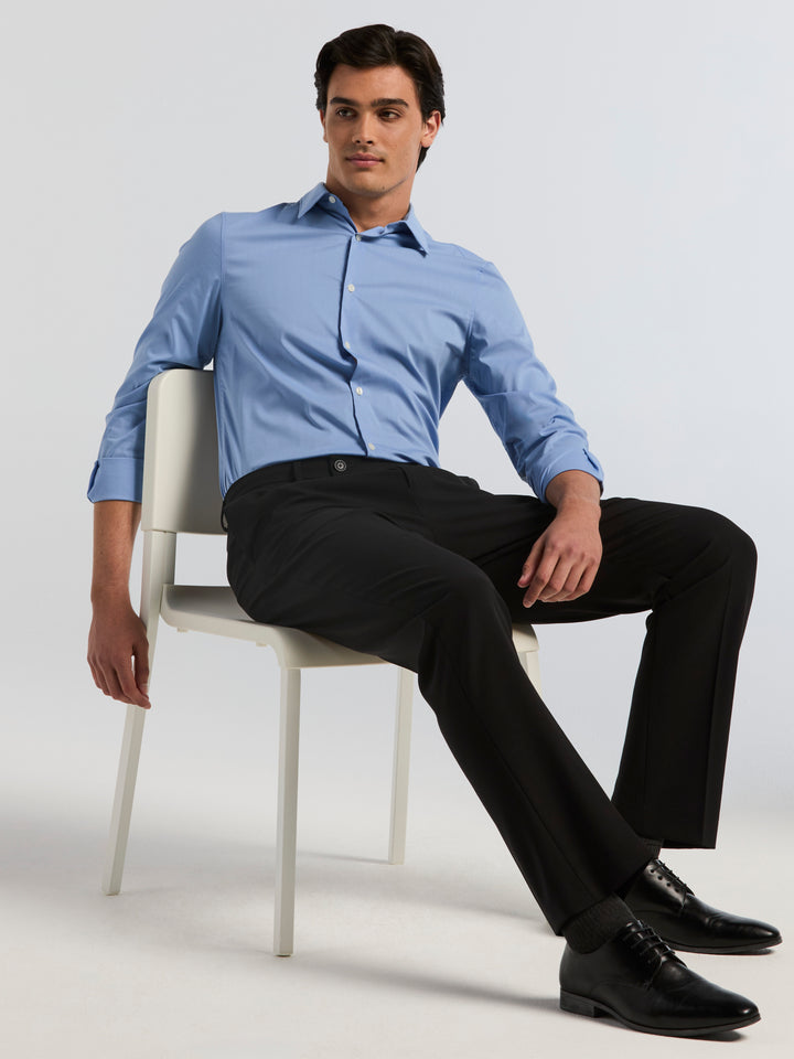 Straight Fit Oxford Dress Pant (Black) 