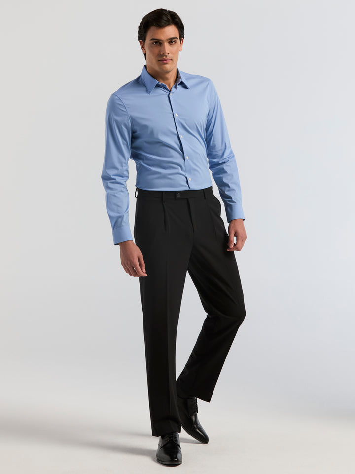 Straight Fit Oxford Dress Pant (Black) 