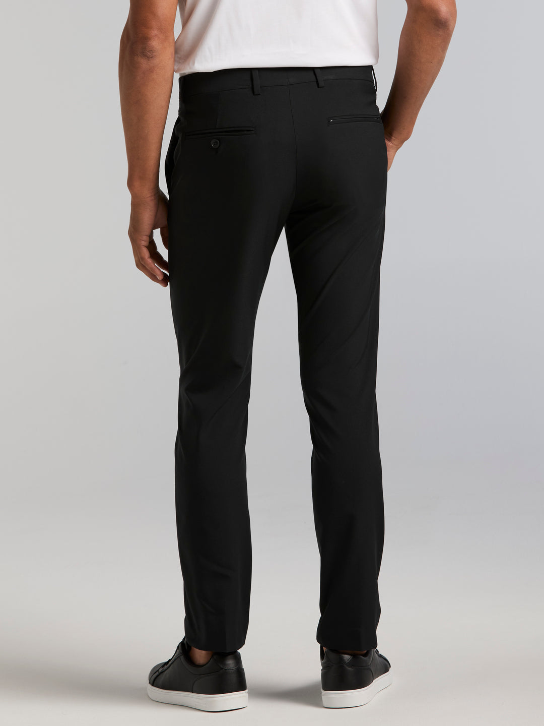 Perry Ellis Portfolio Men's Very Slim Fit Tech Portfolio Dress Pants in Ink/Blue, Size 36, 100% Polyester, Solid