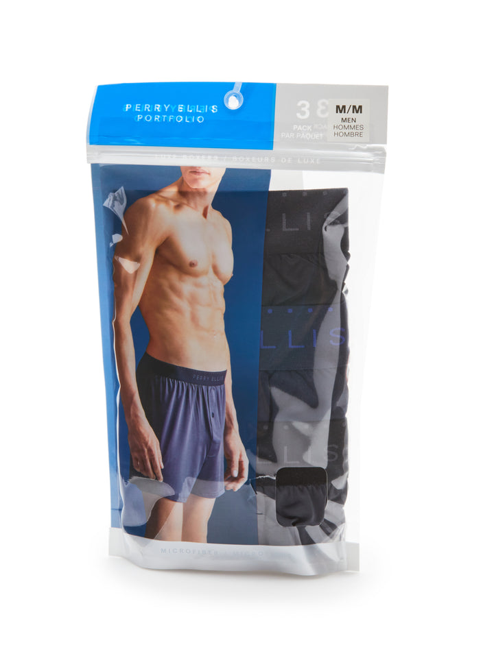 3 Pack All Black Boxer Short (Black Multi) 
