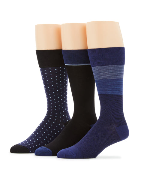 Superior Soft Luxury Stripe Color Block Socks (Dk Bnd Ast) 