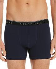 4 Pack Assorted Solid Stretch Boxer Brief Silver Perry Ellis