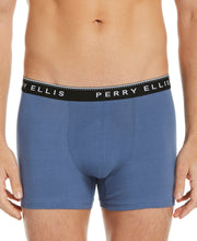 4 Pack Assorted Solid Stretch Boxer Brief Blue Perry Ellis