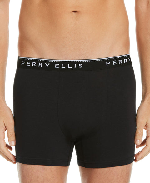 4 Pack Assorted Solid Stretch Boxer Brief Dark Sapphire Perry Ellis