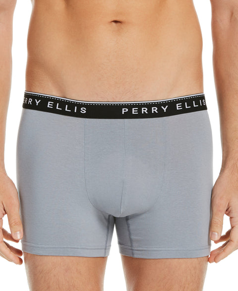 4 Pack Assorted Solid Stretch Boxer Brief Dark Sapphire Perry Ellis