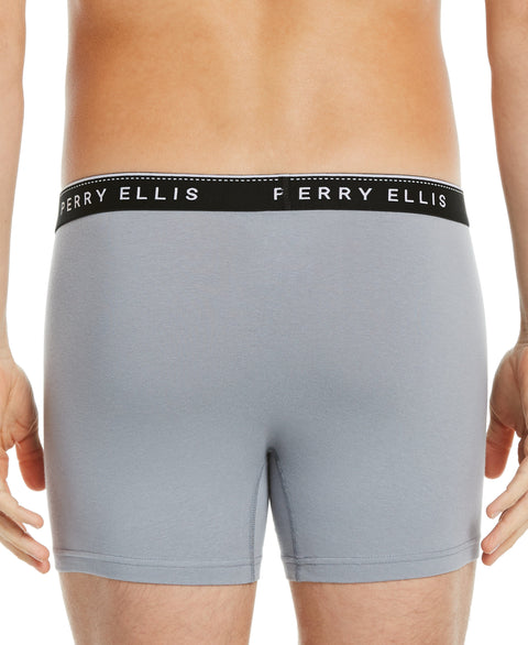 4 Pack Assorted Solid Stretch Boxer Brief Dark Sapphire Perry Ellis