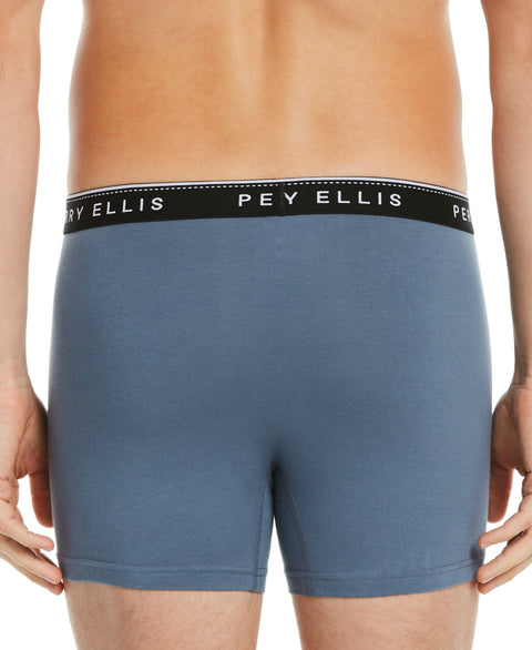4 Pack Assorted Solid Stretch Boxer Brief Dark Sapphire Perry Ellis