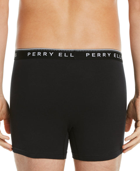 4 Pack Assorted Solid Stretch Boxer Brief Dark Sapphire Perry Ellis