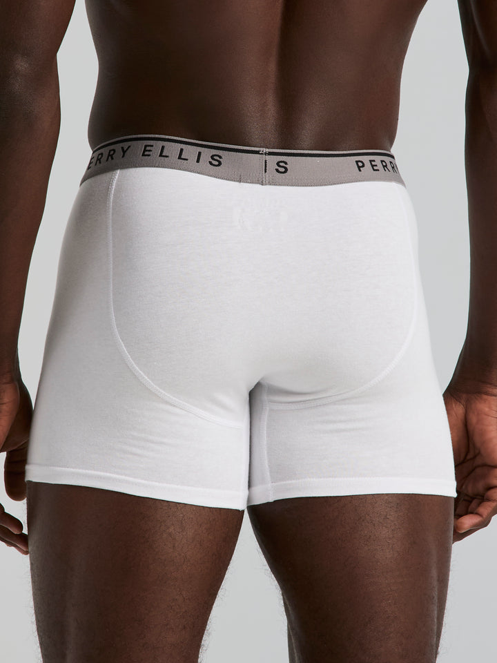 Solid Cotton Stretch Boxer (White) 