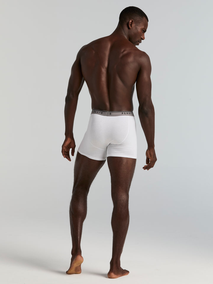Solid Cotton Stretch Boxer (White) 