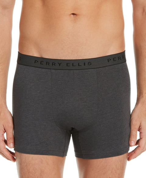 4 Pack Stripe Boxer Brief Set (Charcoal) 