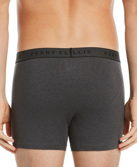 4 Pack Stripe Boxer Brief Set (Charcoal) 