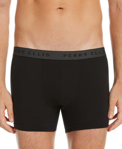 4 Pack Stripe Boxer Brief Set (Charcoal) 