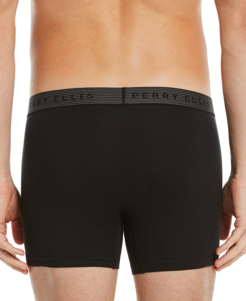 4 Pack Stripe Boxer Brief Set (Charcoal) 
