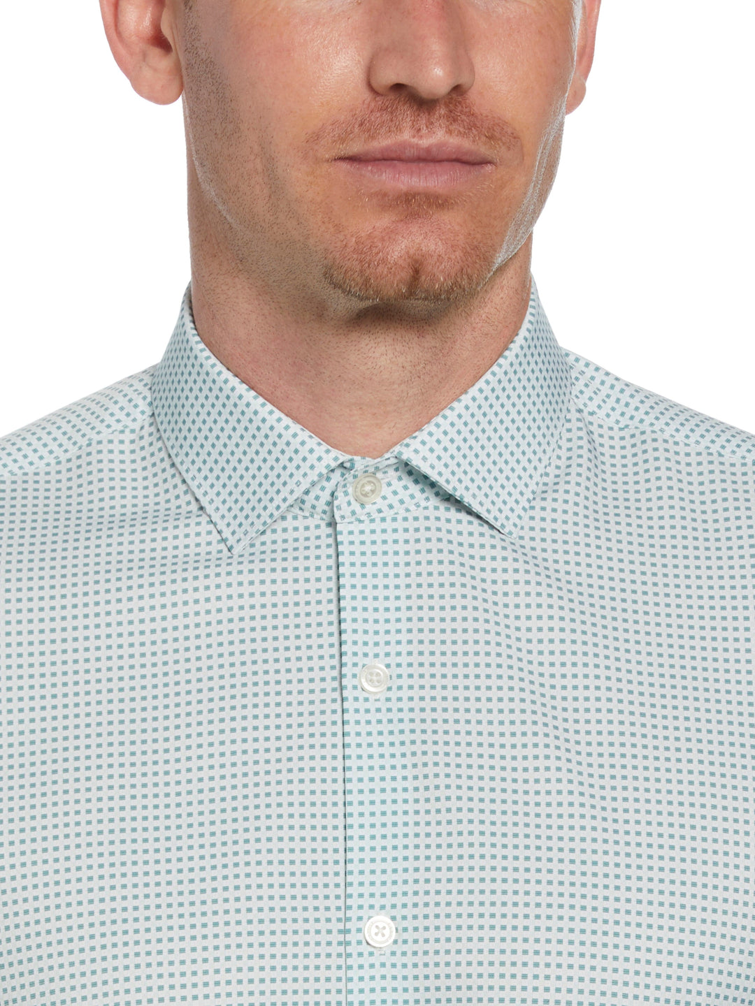 4-Way Stretch Big Check Shirt (Green) 