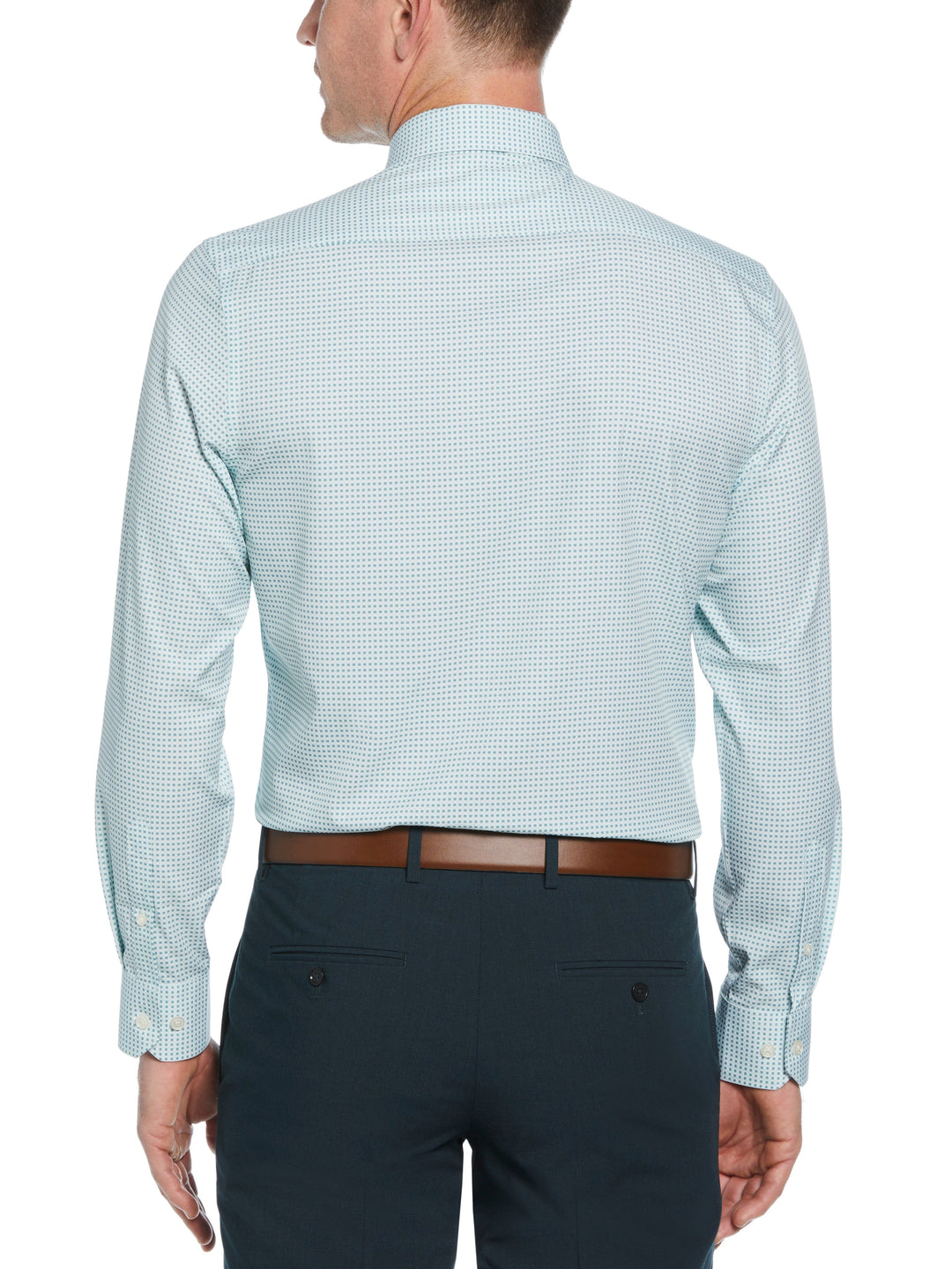 4-Way Stretch Big Check Shirt (Green) 