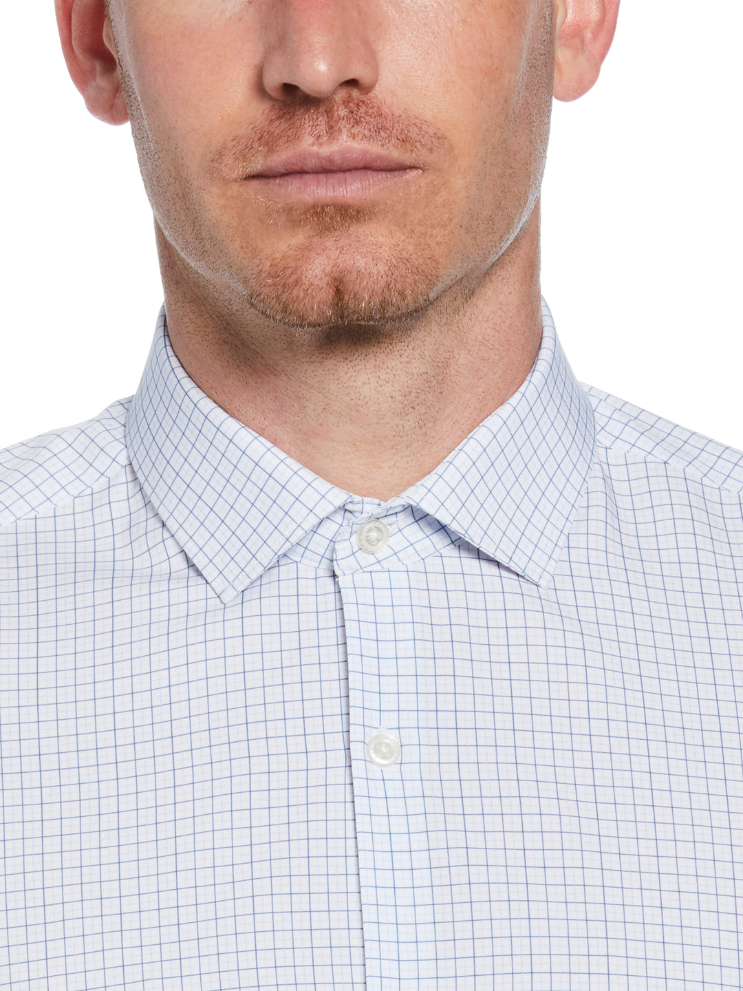 4-Way Stretch Check Shirt (Navy) 