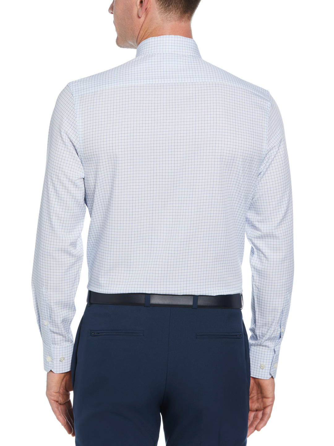 4-Way Stretch Check Shirt (Navy) 