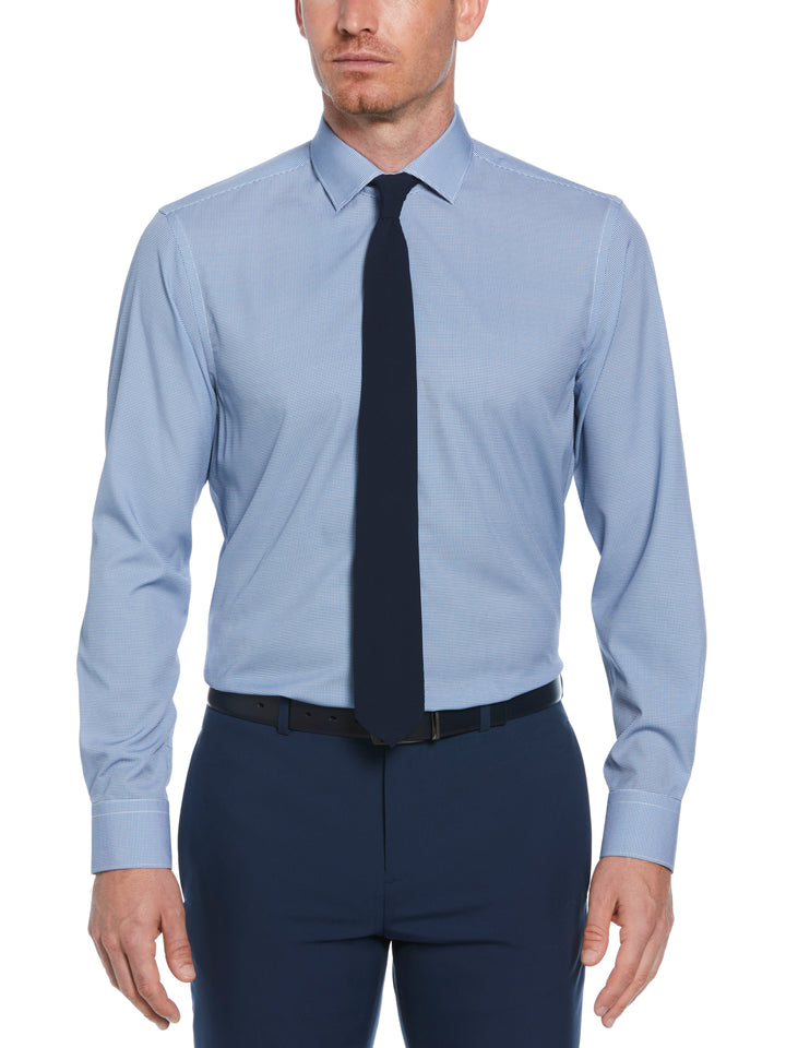 4-Way Stretch Navy Houndstooth Shirt (Navy) 