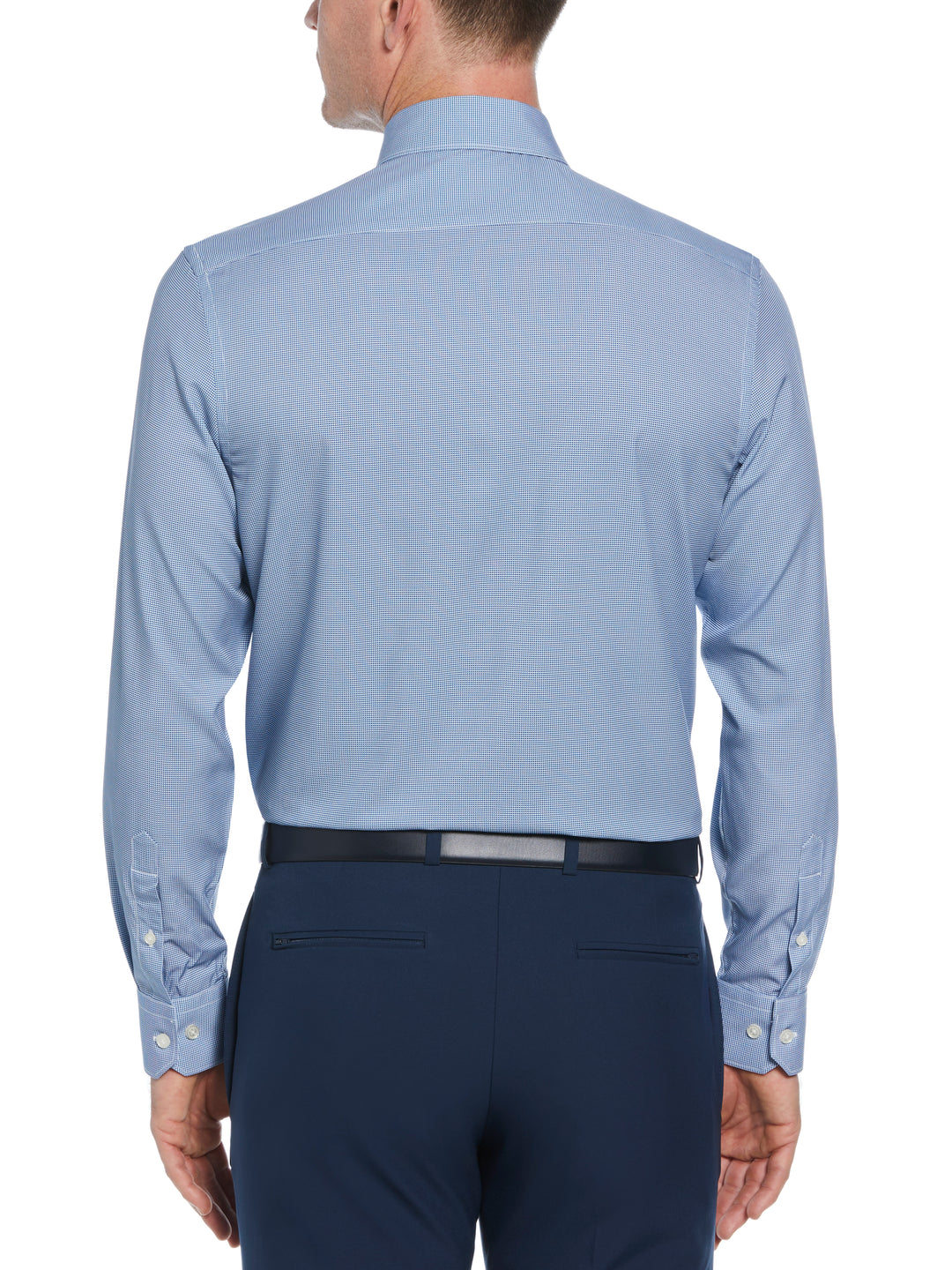 4-Way Stretch Navy Houndstooth Shirt (Navy) 