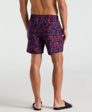 7" Leaf Print Swim Short (Blue Depths) 