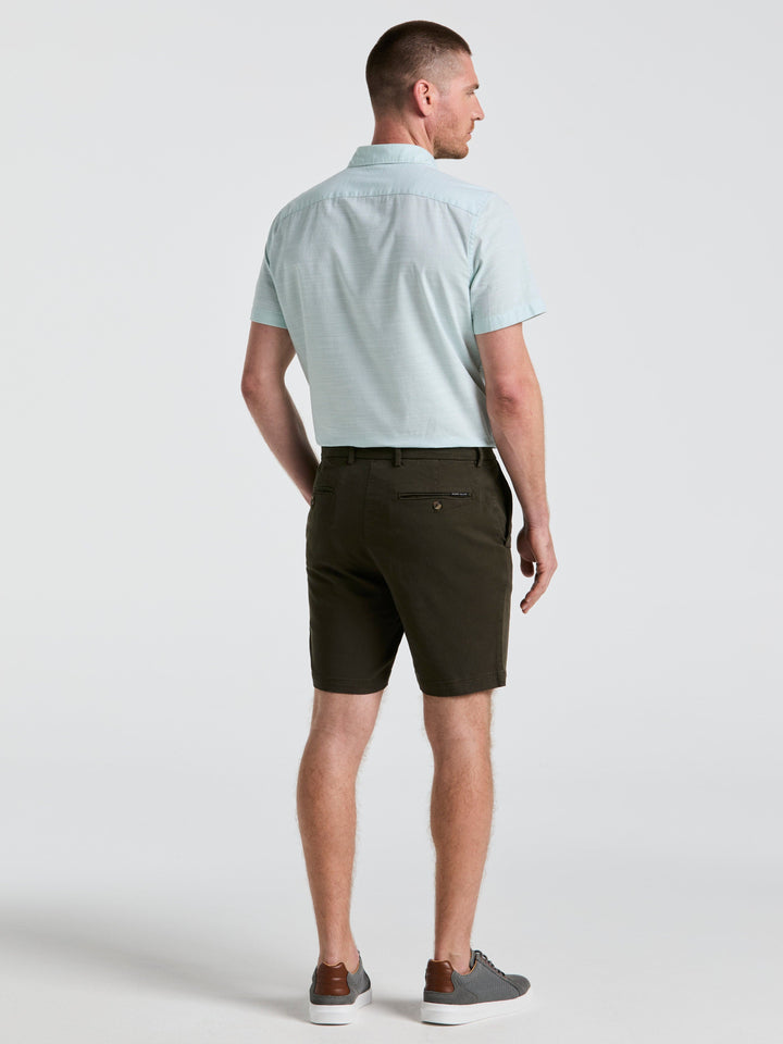 8" Flat Front Garment Dyed Short (Olive) 