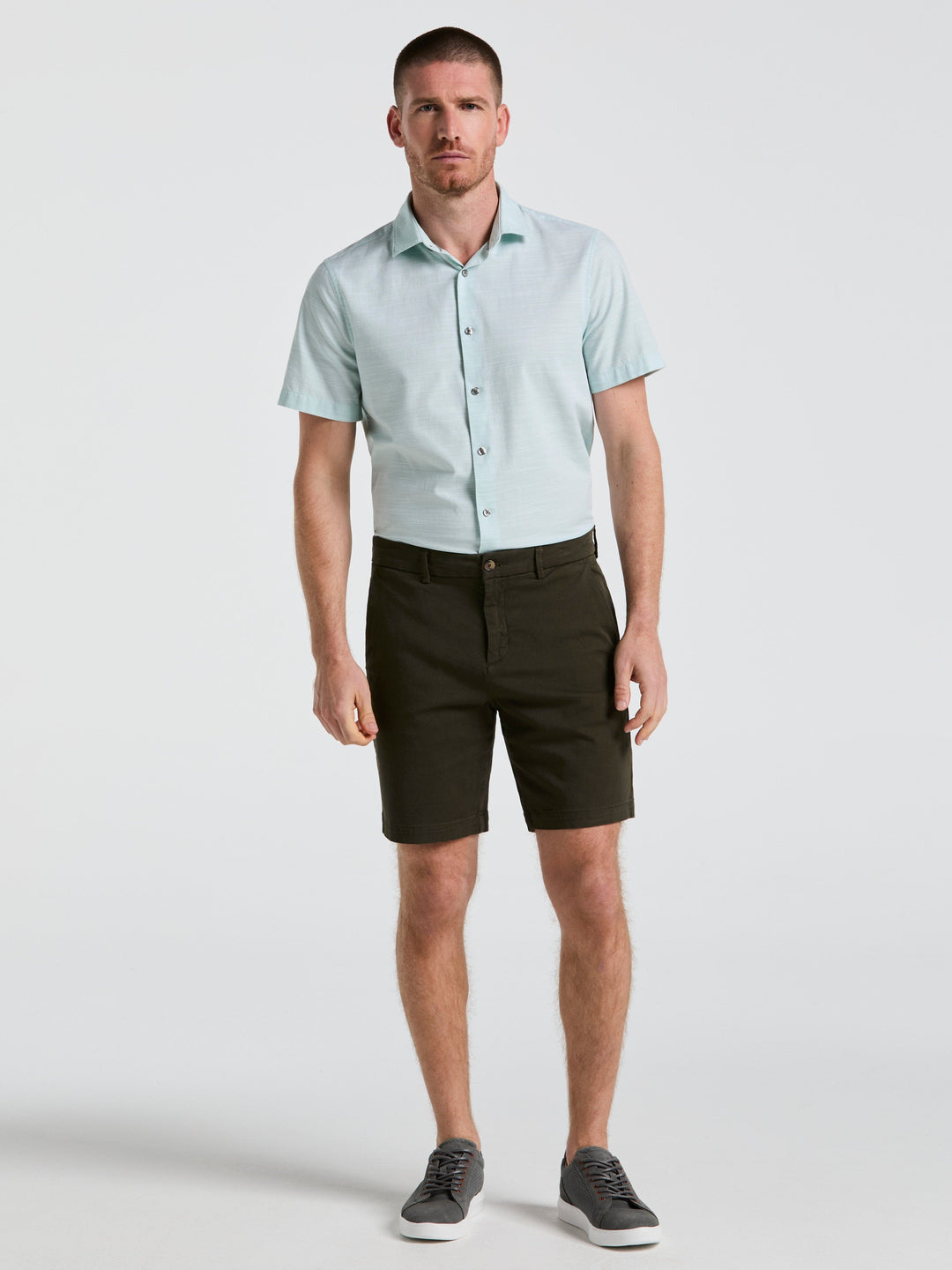 8" Flat Front Garment Dyed Short (Olive) 