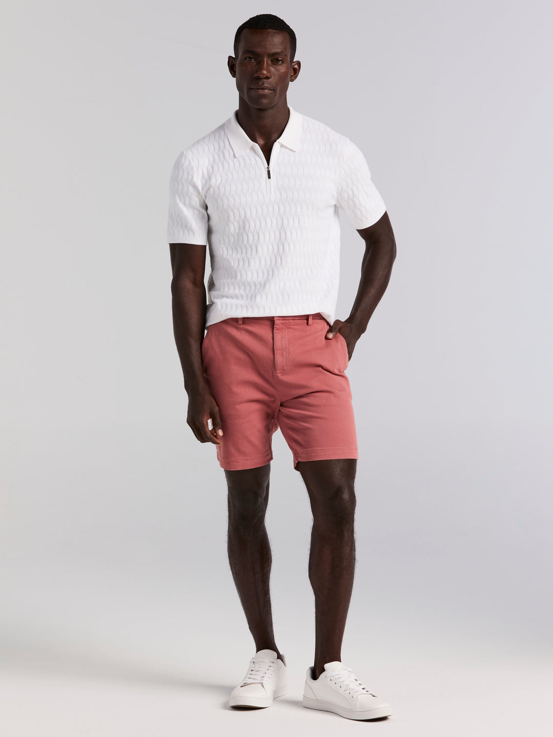 8" Flat Front Garment Dyed Short (Withered Rose)